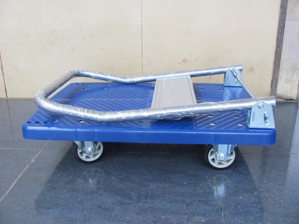 72*48cm  承重150kg 优质蓝色塑料平板手推车