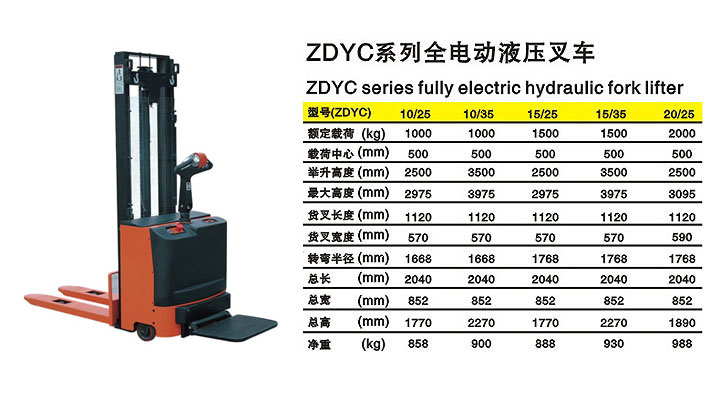 ZDYC系列全电动液压叉车