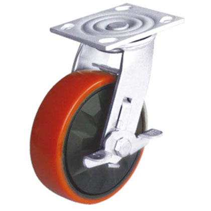 4X2寸平顶双轴圆弧PU边刹轮