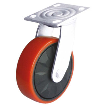 6X2寸平顶双轴圆弧PU万向轮