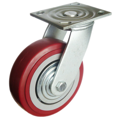 6X2寸平顶双轴超级PU万向轮