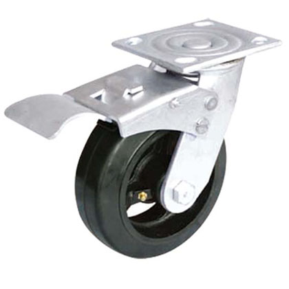 5X2寸平顶滚针铁芯橡胶全刹轮