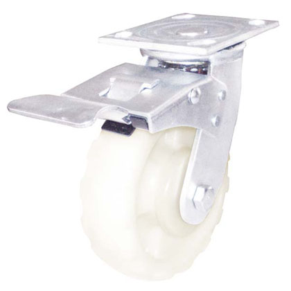 8x2寸平顶双轴增强尼龙全刹轮