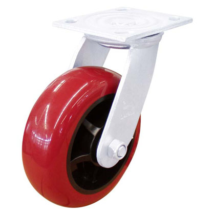 8*2寸平顶圆弧塑芯PU万向轮