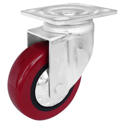 5寸平顶圆弧塑芯PU万向轮