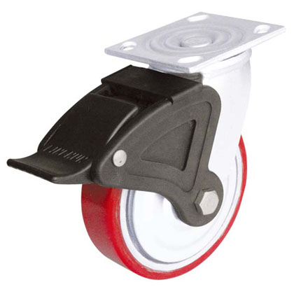 8*2寸平顶双轴铁芯PU全刹轮