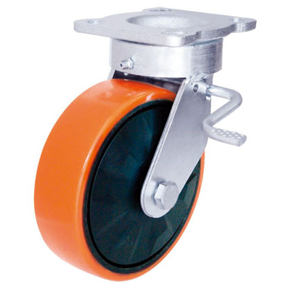 6*2寸平顶圆弧双轴铁芯PU正刹轮