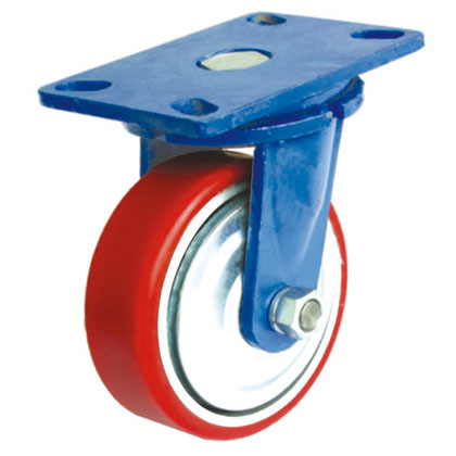 6寸平顶双轴铁心PU万向轮