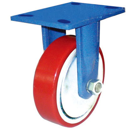 10寸平顶双轴铁心PU定向轮