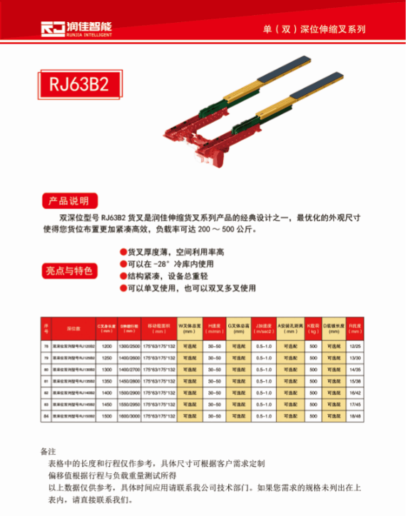 四节式货叉  双列单深位堆垛机双向伸缩货叉